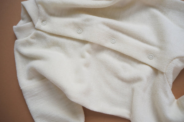 Merino Wool Terry Pyjamas - Natural - 0/1m & 0/3m - By Cosilana