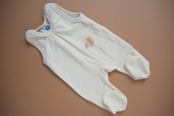 Merino Wool Terry Romper - Natural - 0/1m & 0/3m - By Cosilana