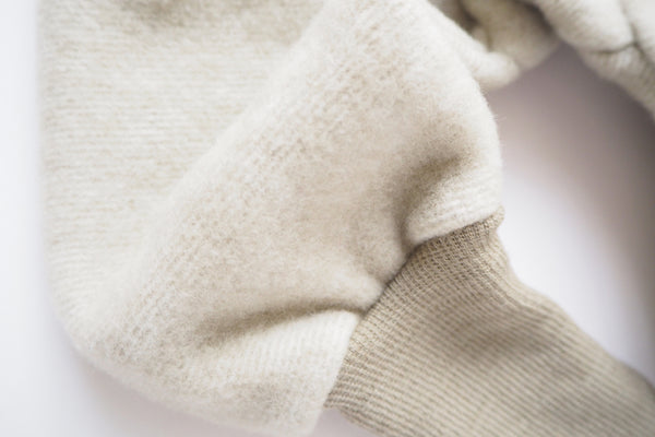 Baby Pants - Wool & Organic Cotton Fleece - Latte - 0/3m to 3/6m - By Cosilana