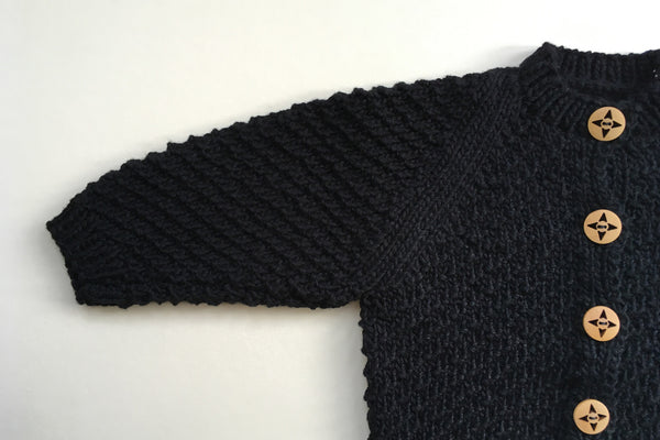 Cardigan 'Romarin' - Elderberry - 0/3m - 100% Bamboo - 50%off