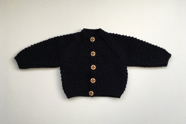 Cardigan 'Romarin' - Elderberry - 0/3m - 100% Bamboo - 50%off
