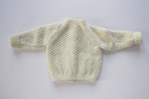 'Simone' Cardigan - Milk - Newborn to 12m