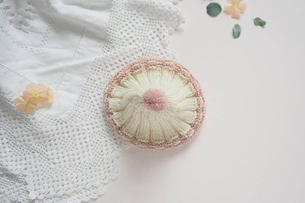 'Chamonix' hat - Rose & Milk - Newborn - 60% off