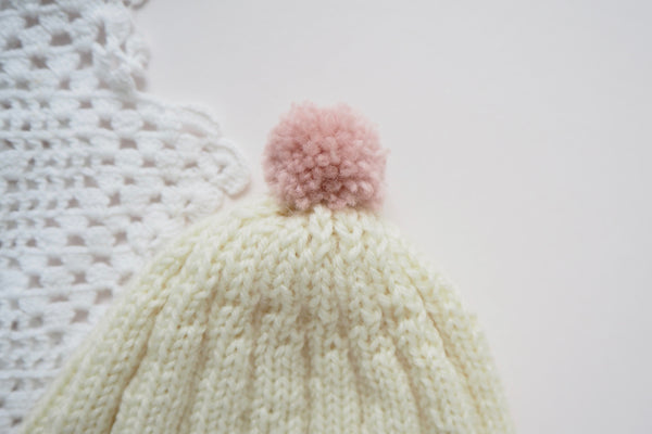 'Chamonix' hat - Rose & Milk - Newborn - 60% off