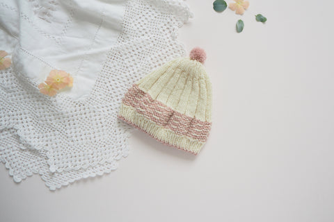 'Chamonix' hat - Rose & Milk - Newborn - 60% off