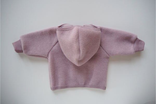 Baby Jacket - Organic Merino Wool Fleece - Rosewood - 6-12m - Last one! By Engel - 20%off