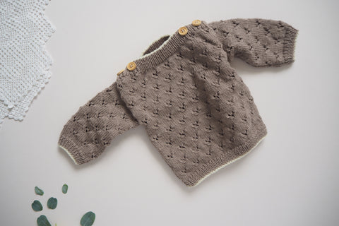 'Gretel' Jumper - Stone & Milk - Newborn to 12m