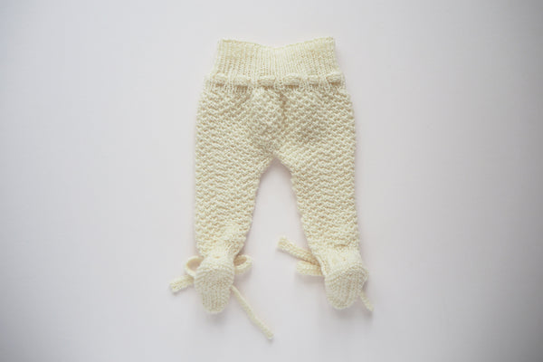 'Cocoon' Leggings with feet - Milk - Newborn