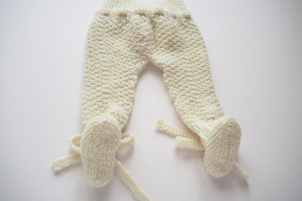 'Cocoon' Leggings with feet - Milk - Newborn