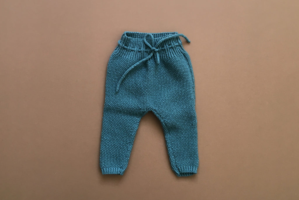 Unique Collection - Knit 5 - Leggings in Green - 0/3m