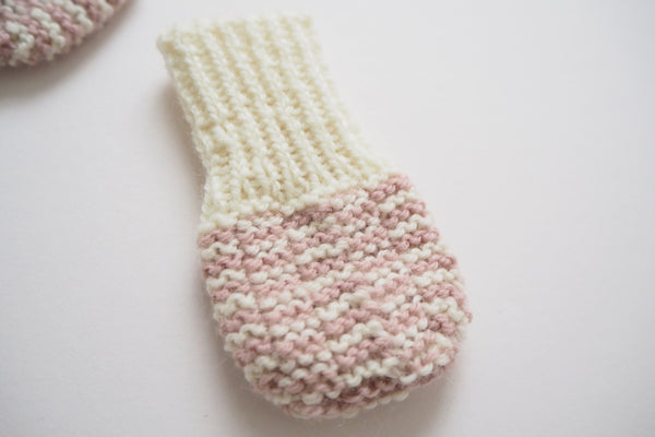 'Chamonix' Mittens - Rose & Milk - Newborn - 60% off