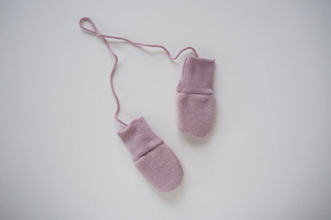 Baby Mittens- Organic Merino Wool Fleece - Rosewood - 0/12m - By Engel