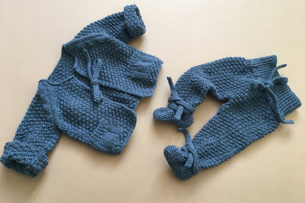 Unique Collection - Set 4 - Leggings & Cardigan in Grey - Newborn