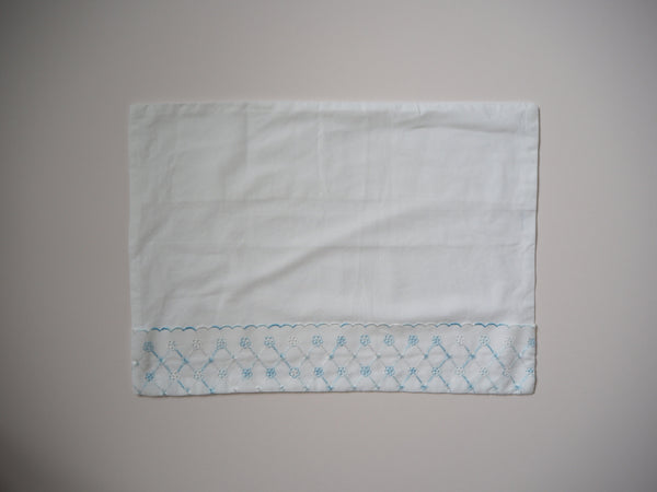 Pillowcase with blue embroidery