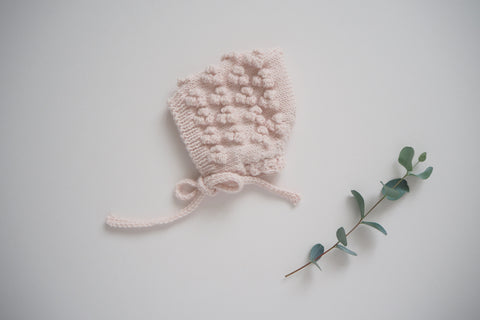 'Bobble' Bonnet - Powder Pink - Newborn - 60% off - Last one!