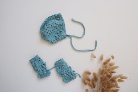 Bonnet & Booties Set - Grand Bleu - 0/3m - 60% off