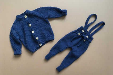 Unique Collection - Set 5 - Cardigan & leggings in Marine - 0/3m