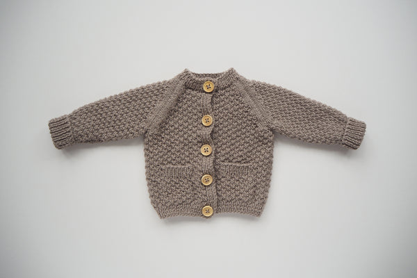 'Simone' Cardigan - Stone - Newborn to 3y