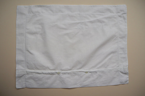 White hand embroidered pillowcase