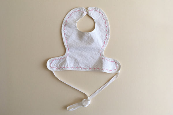 Lovely white and pink bib - 0/6m