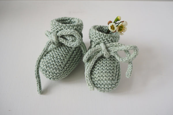 Booties Mimosa - Fig leaves - Newborn to 6m - 40%off