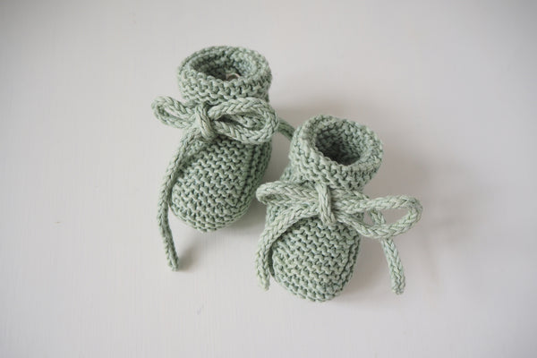 Booties Mimosa - Fig leaves - Newborn to 6m - 40%off