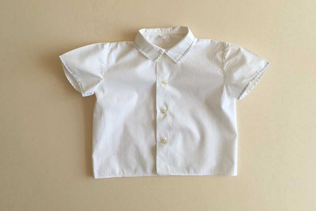 White shirt with blue trim - 2y