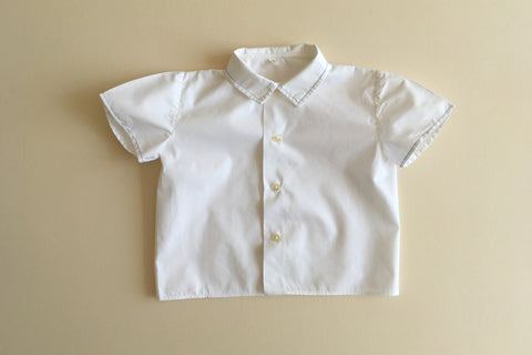 White shirt with blue trim - 2y