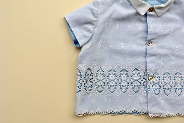Blue bouse with lace - 18m/2Y - 50% off