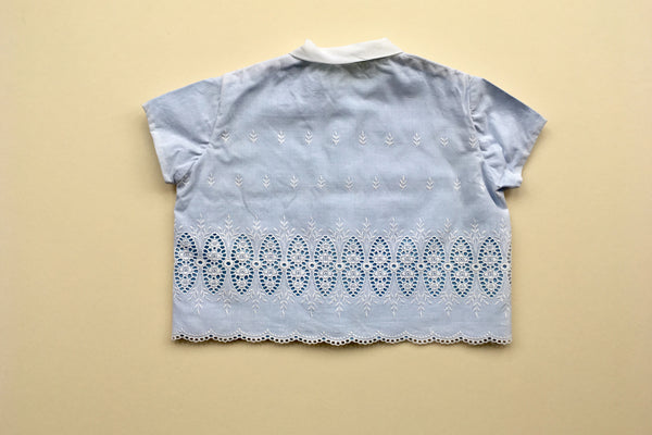 Blue bouse with lace - 18m/2Y - 50% off