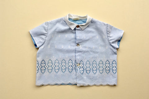 Blue bouse with lace - 18m/2Y - 50% off