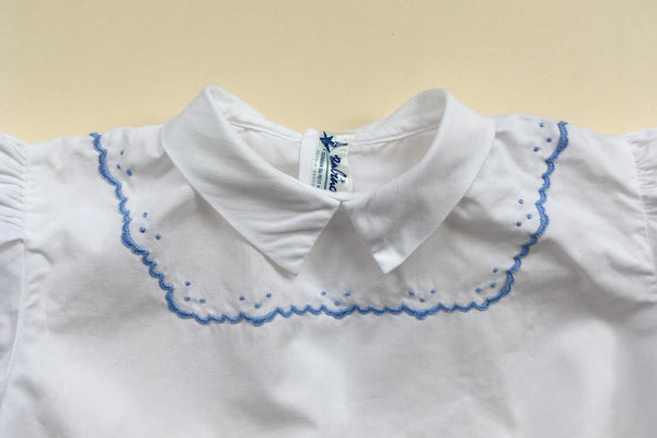 Blouse with a plastron hand embroidered - 'Lucie' - 18m