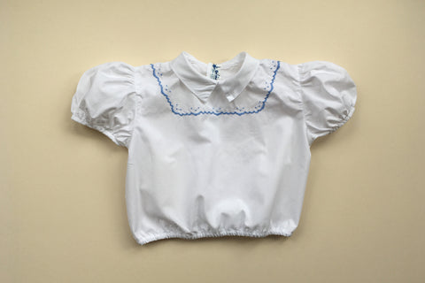 Blouse with a plastron hand embroidered - 'Lucie' - 18m