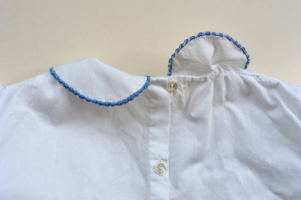Pretty blouse with blue hand embroidery - 'Lisa' - 18m