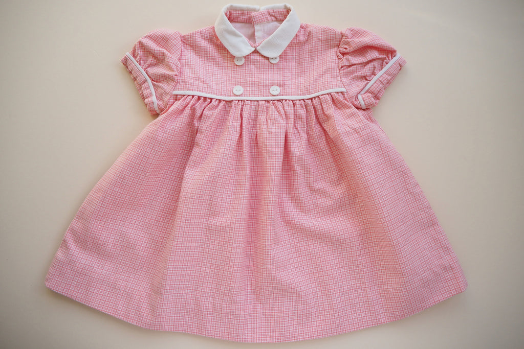 Pink and white gingham dress - 18m
