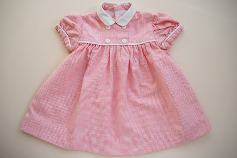 Pink and white gingham dress - 18m