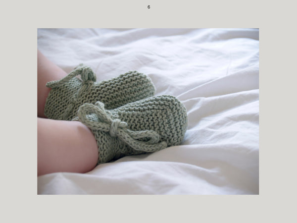 Booties Mimosa - Fig leaves - Newborn to 6m - 40%off