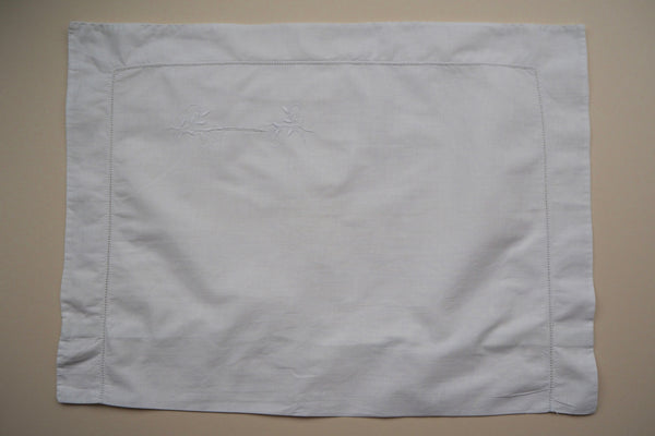 White hand embroidered pillowcase