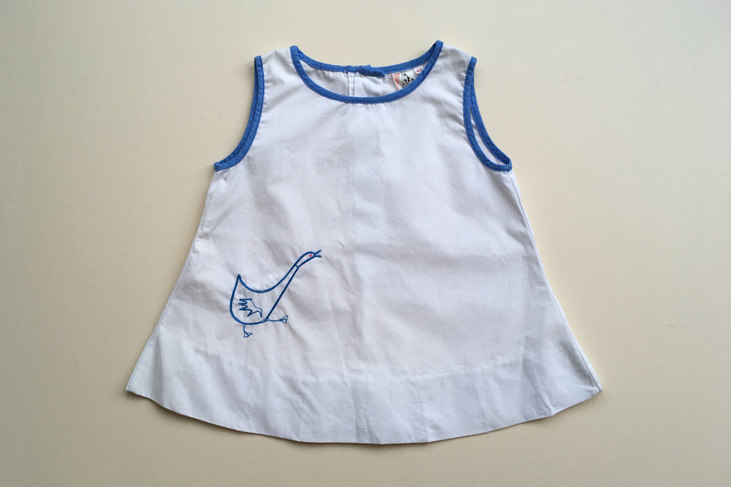 Dress with goose hand embroidered - 3/6m