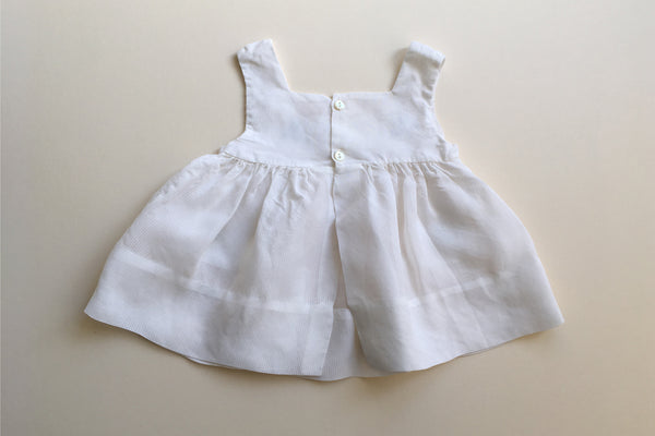 White pinafore dress - 0-3m