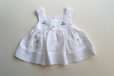 White pinafore dress - 0-3m