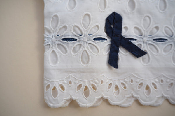 Blouse with two navy bows - 18m - 40% off