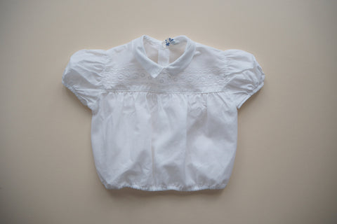 White blouse with openwork and embroidery - 18m