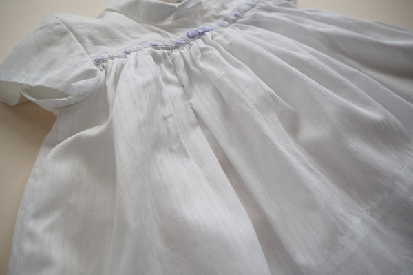 Lovely white dress with a purple ribbon - 3m