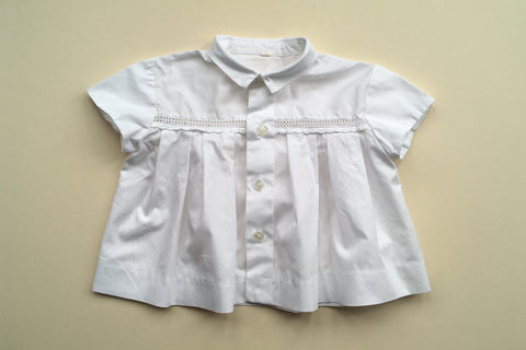 White blouse with open work - 12/18m
