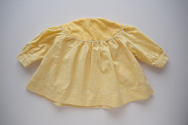 Yellow gingham dress - 0/3m