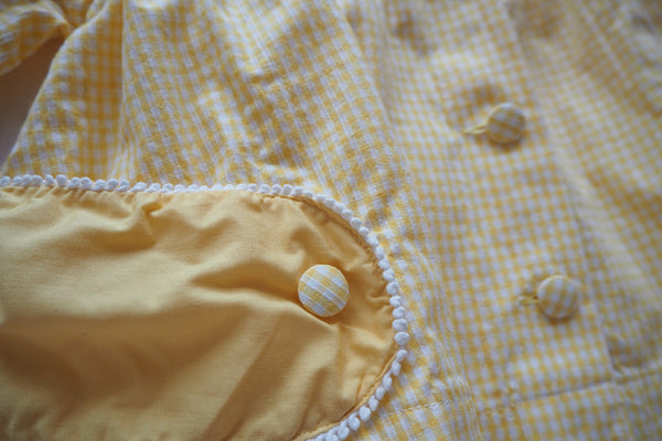 Yellow gingham dress - 0/3m