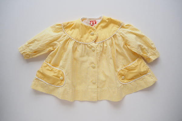 Yellow gingham dress - 0/3m